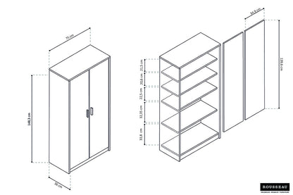SALE - Opbergkast 'Space' 2 deuren en 4 legplanken Sonoma