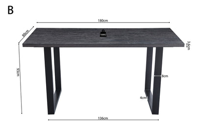 UITVERKOOP - Countertafel 'Alexander' 180 cm Decor Donkerbruin - H 93 cm (2c)