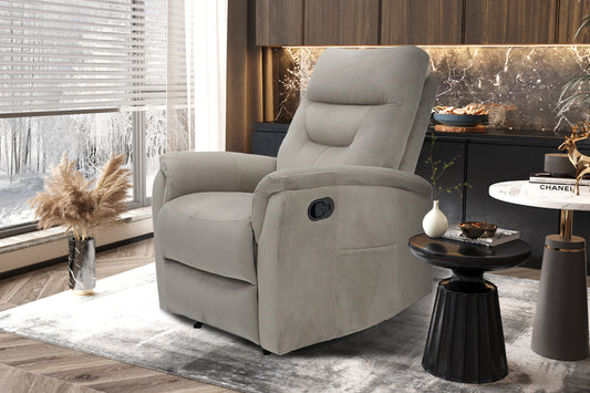 Relaxfauteuil Breda handmatig verstelbaar Stof Taupe