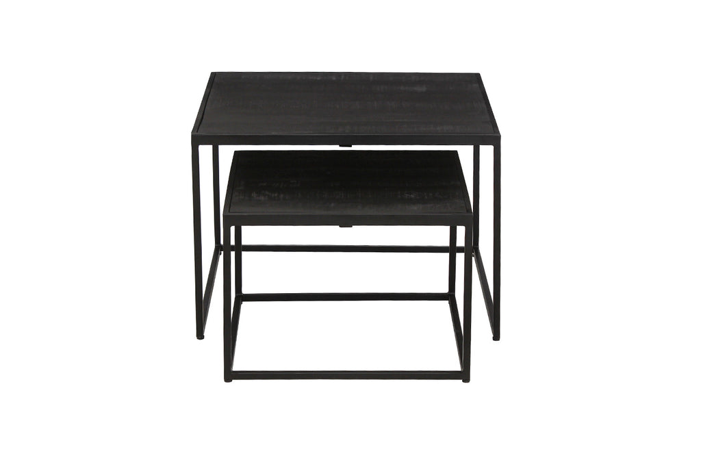 Salontafel 'Quinn' 2-Delig Mango Hout Zwart (1c)