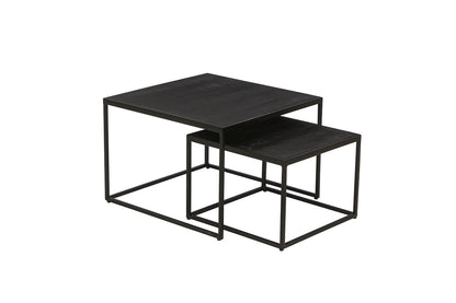 Salontafel 'Quinn' 2-Delig Mango Hout Zwart (1c)