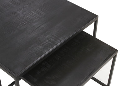 Salontafel 'Quinn' 2-Delig Mango Hout Zwart (1c)