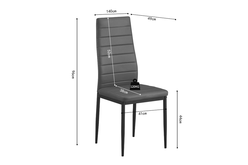 Set van 4 stoelen Cato/Kenzo PU Grijs