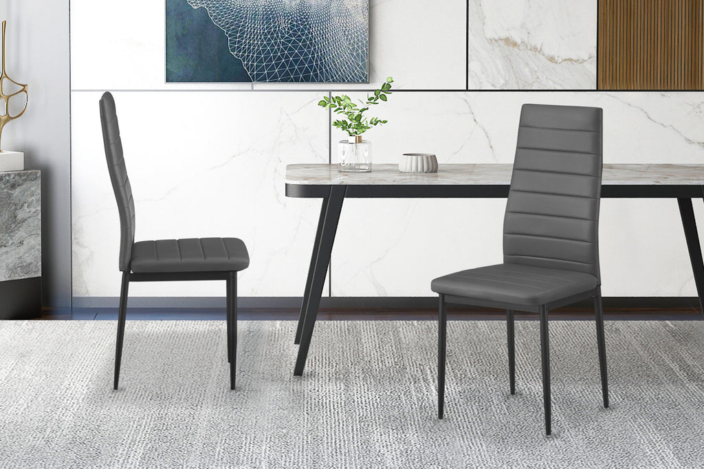 Set van 4 stoelen Cato/Kenzo PU Grijs