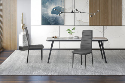 Set van 4 stoelen Cato/Kenzo PU Grijs
