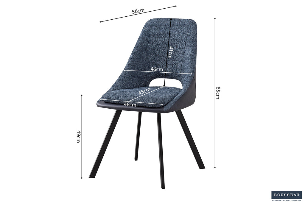 Eetkamerstoel Filou Bouclé Blauw