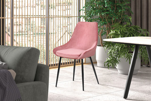 Eetkamerstoel Mirano Fluweel Roze
