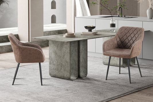 Stoel 'Peron' Micro fiber PU Bruin