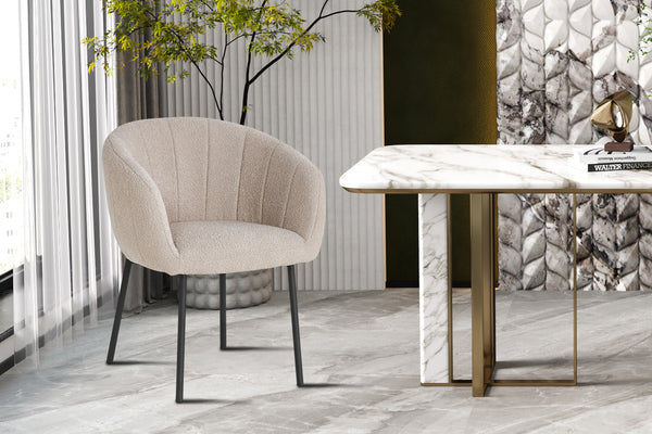 Eetkamerstoel Sevilla Bouclé Zand