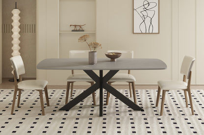 Tafel 'Apollo' 180 cm Deens Ovaal Steen Grijs (2c)