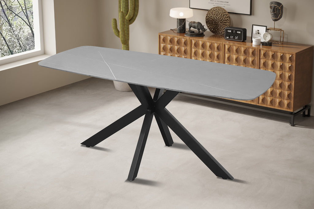 Tafel 'Apollo' 180 cm Deens Ovaal Steen Grijs (2c)