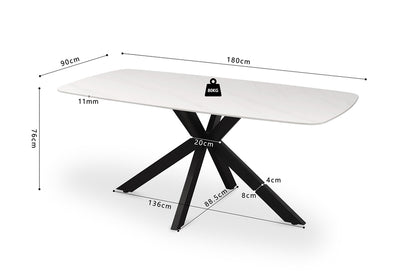 Tafel Apollo 180 cm Deens Ovaal Steen Wit