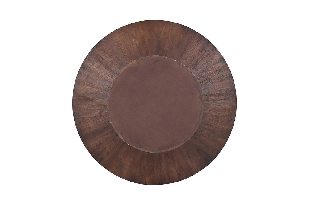 Tafel 'Tommy' 130 cm Rond Mango hout Bruin (2c)